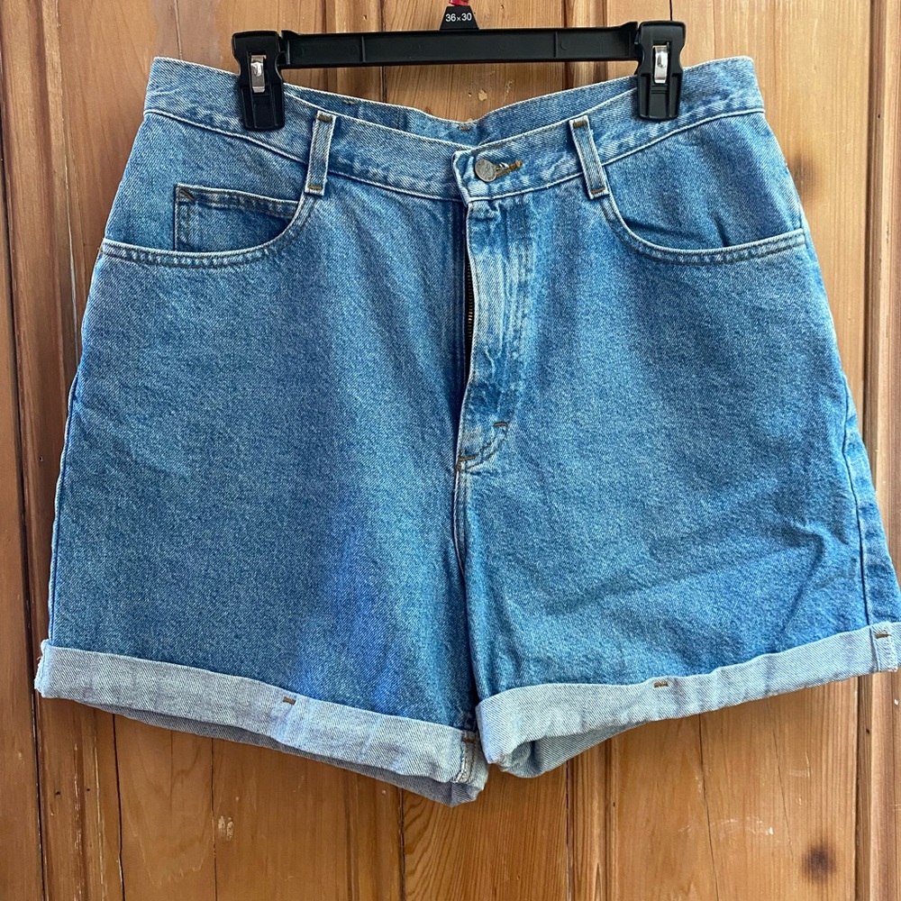 Vintage Mom Jean Shorts, Riders, cuffed, medium wash, denim shorts